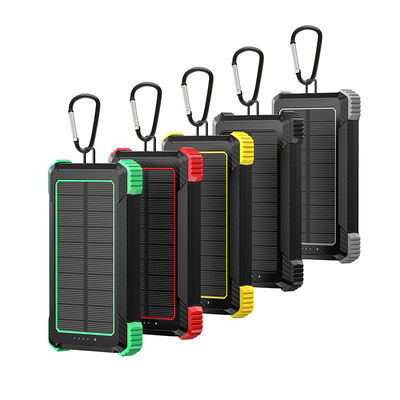 Saída sem fio 5W Solar Power Bank 2.1A Saída 10000mAh para iPhone 15 Carregamento ao ar livre