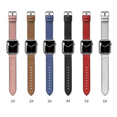 Faixa de relógio de couro de silicone de 22 mm para a série iWatch 6 5 4 3 2 1 SE