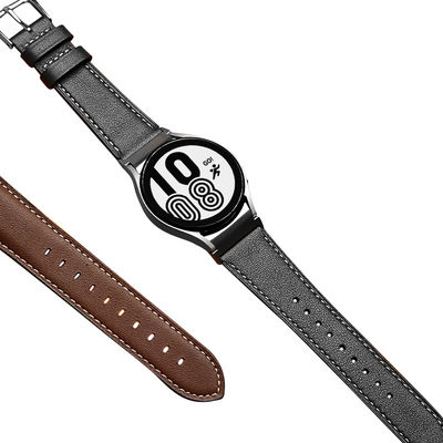 Faixa de relógio de couro de 20 mm para Samsung Galaxy Watch 4 de lançamento rápido Faixa de couro genuína