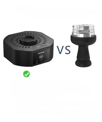 Taça de Shisha Elétrica Negra com LED ajustável a temperatura e design único