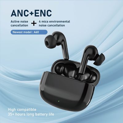 Auriculares HiFI sem fio de molde privado com ANC ENC de baixa latência e ecrã digital
