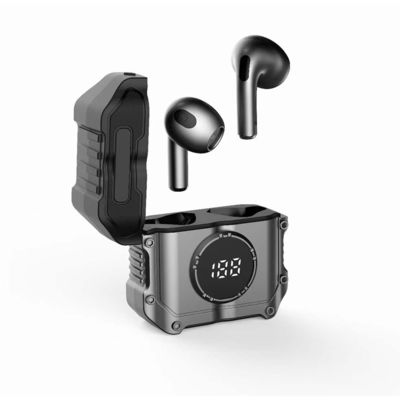 Fones de ouvido sem fio Hoya HIFI Estéreo Dentes azuis em orelhas Fones de ouvido com ENC e LED