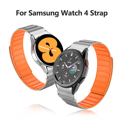 22mm SamSung Watch 4 Magnetic Leather Band Strap com rotação de cores duplas e nylon