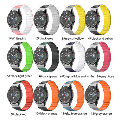22mm SamSung Watch 4 Magnetic Leather Band Strap com rotação de cores duplas e nylon