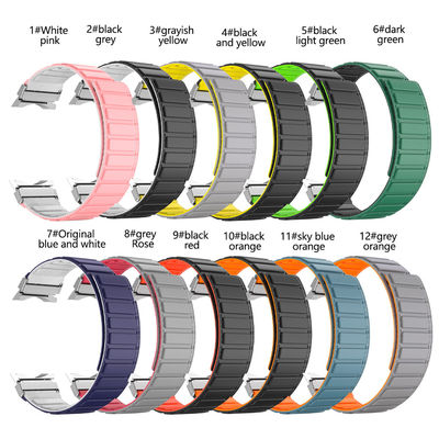 22mm SamSung Watch 4 Magnetic Leather Band Strap com rotação de cores duplas e nylon