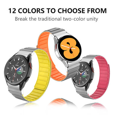 22mm SamSung Watch 4 Magnetic Leather Band Strap com rotação de cores duplas e nylon