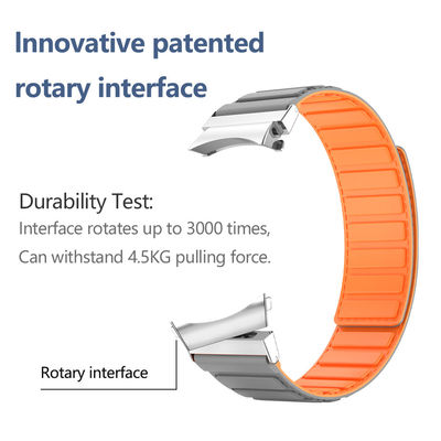 22mm SamSung Watch 4 Magnetic Leather Band Strap com rotação de cores duplas e nylon