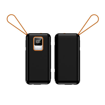 Outdoor 10000mAh TC Port Mini 22.5W Fast Charging Power Bank com cabo e capacidade real