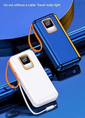 Outdoor 10000mAh TC Port Mini 22.5W Fast Charging Power Bank com cabo e capacidade real