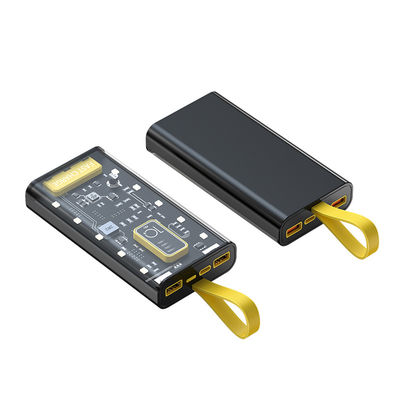 TIPO-C Interface de entrada Banco de energia transparente 10000mAh fonte de alimentação móvel para iPhone 15 14