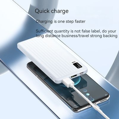 10W Output Power Micro USB Input Interface Ultra Slim 10000mah Power Bank para iPhone 15