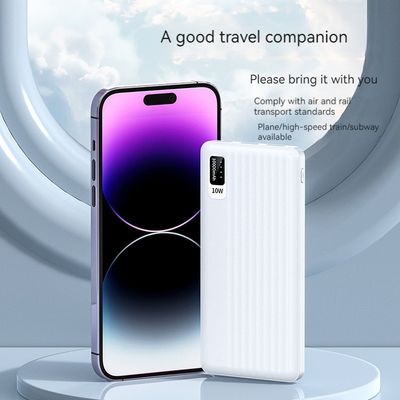 10W Output Power Micro USB Input Interface Ultra Slim 10000mah Power Bank para iPhone 15
