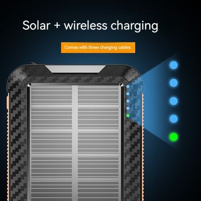 Bateria Li-Polymer Banco de Energia Solar 10000mAh para iPhone 15 Carregamento sem fio e ao ar livre