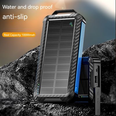 Bateria Li-Polymer Banco de Energia Solar 10000mAh para iPhone 15 Carregamento sem fio e ao ar livre