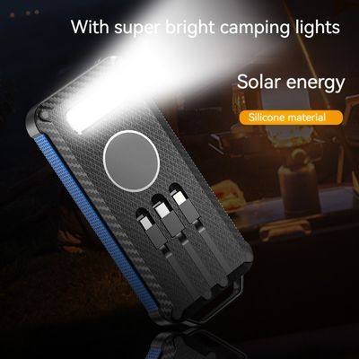 Bateria Li-Polymer Banco de Energia Solar 10000mAh para iPhone 15 Carregamento sem fio e ao ar livre