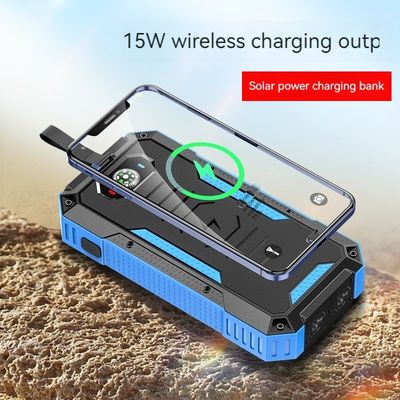 15W Potência de saída Mould privado Carregamento sem fio Banco de energia solar para iPhone 30000mAh