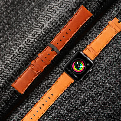 Fios de relógio inteligente de couro genuíno para iWatch 38mm 40mm 42mm 44mm 45mm 100%