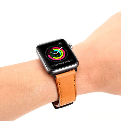 Fios de relógio inteligente de couro genuíno para iWatch 38mm 40mm 42mm 44mm 45mm 100%