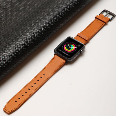Fios de relógio inteligente de couro genuíno para iWatch 38mm 40mm 42mm 44mm 45mm 100%