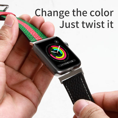 OEM ODM Banda Dupla Lada Banda de Relógio de Couro para Apple Watch Banda 38 40 41 42 44 45mm Faixa
