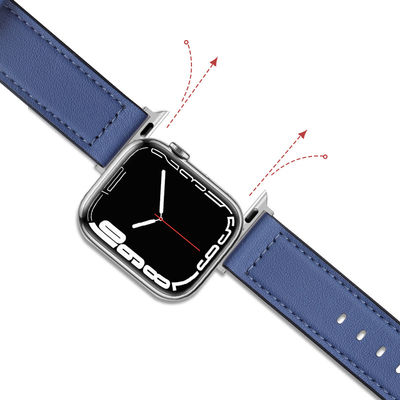 Faixa de relógio de couro de silicone de 22 mm para a série iWatch 6 5 4 3 2 1 SE