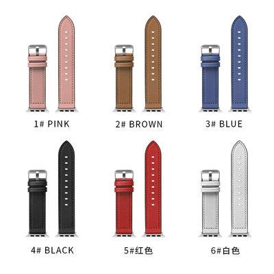 Faixa de relógio de couro de silicone de 22 mm para a série iWatch 6 5 4 3 2 1 SE