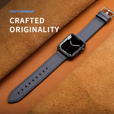 Faixa de relógio de couro de silicone de 22 mm para a série iWatch 6 5 4 3 2 1 SE