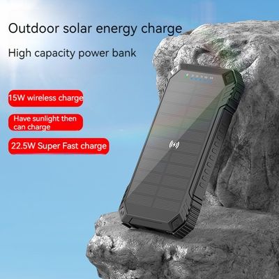 Suporte de carregamento rápido 3A Saída 22.5W Banco de energia solar para smartphones 20000mAh