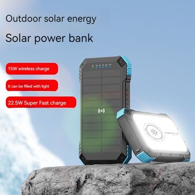 Suporte de carregamento rápido 3A Saída 22.5W Banco de energia solar para smartphones 20000mAh
