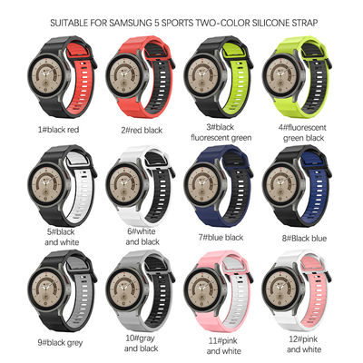 Banda de relógio de silicone de cores duplas personalizada para o Samsung Galaxy Watch 5 Pro