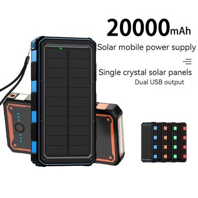 Proteção contra sobrecarga 20000mah Bateria Li-polímero Banco de energia solar para celulares