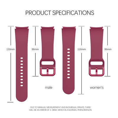 Faixa de relógio de silicone de lançamento rápido para Samsung Galaxy Watch 4 130MM/116MM comprimento