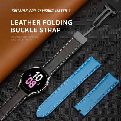 Banda de relógio de couro de luxo de 20 mm para o Samsung GaLaxy Watch 5 100% Profissional QC Passado