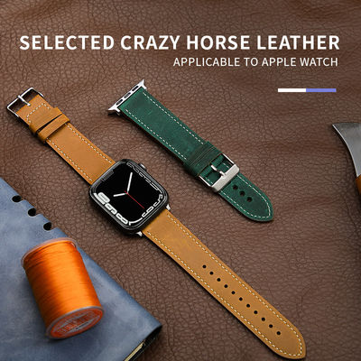 Apple Watch Leder Look Band Pulseira para 38mm 40mm 42mm 44mm Série 7 6 SE 5 4 3 2 1