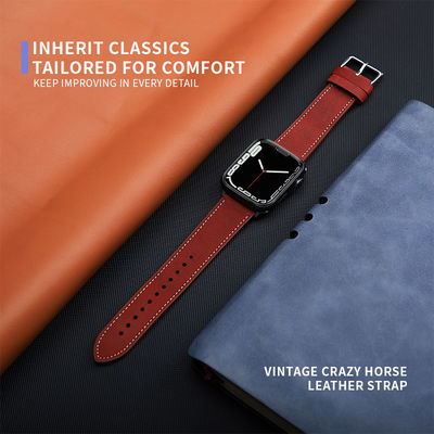 Apple Watch Leder Look Band Pulseira para 38mm 40mm 42mm 44mm Série 7 6 SE 5 4 3 2 1