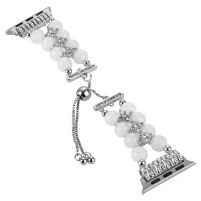 Pulseira de jóias, contas, pulseira de relógio feminina, pulseira de relógio para iWatch 8 série 38mm, pulseira de relógio inteligente de 40mm