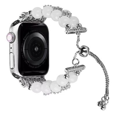 Pulseira de jóias, contas, pulseira de relógio feminina, pulseira de relógio para iWatch 8 série 38mm, pulseira de relógio inteligente de 40mm